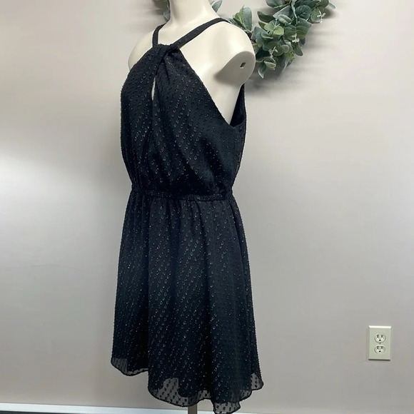 Express Black Halter Dress Keyhole Front and Back L - Picture 3 of 16